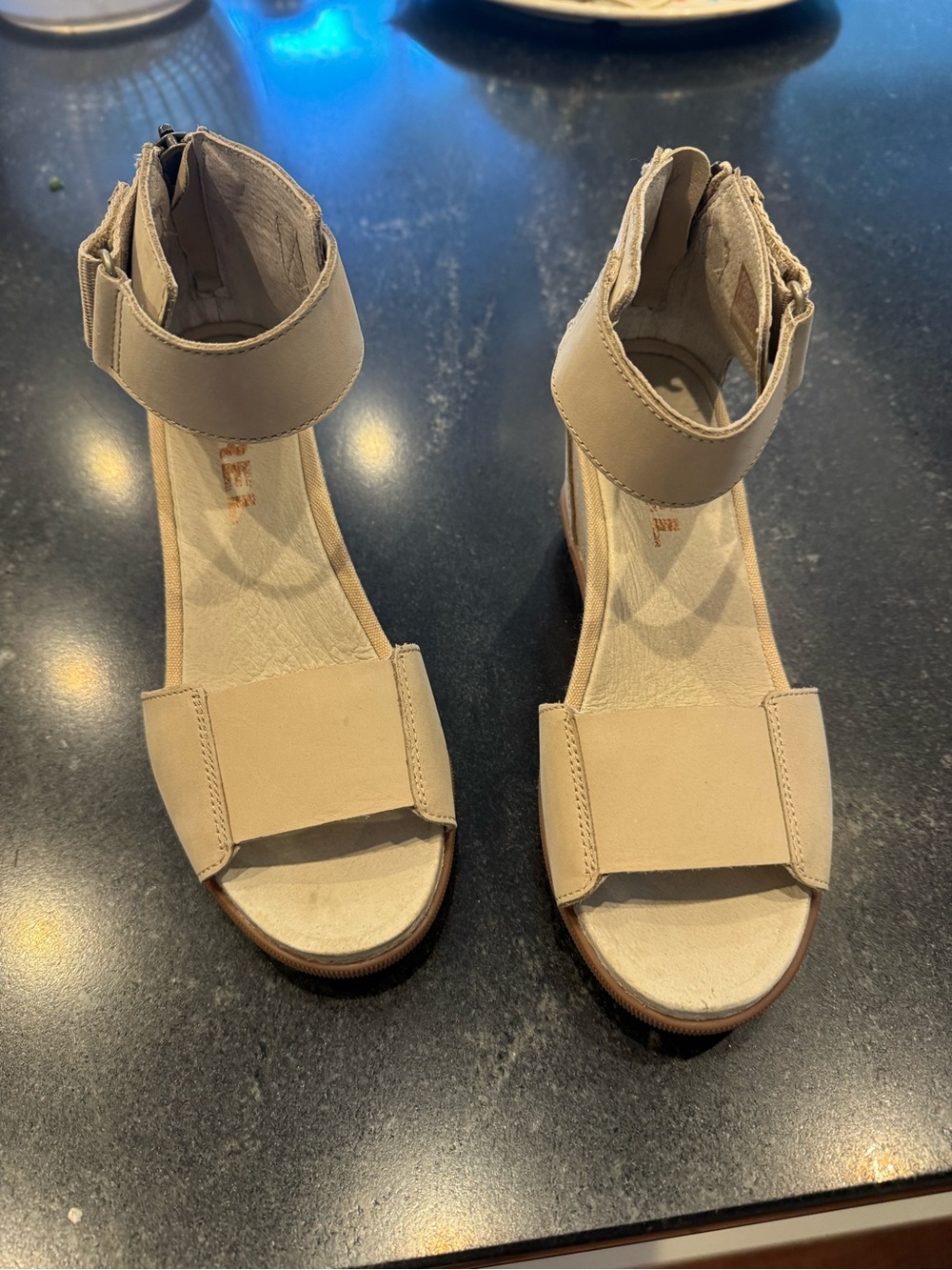 Sorel Beige Ankle-Strap Women's Sandals